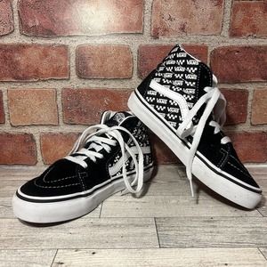 Vans 507452 Boys Black Casual Mid-Top Shoes Sneakers Kids Size 1